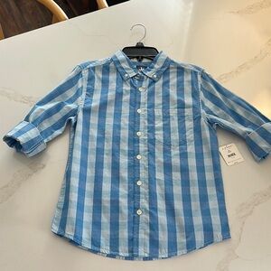 Blue and White Striped Kids Shirt